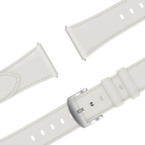 Leather Strap 'Easy Fit', white, laid flat, joined, 45° top view