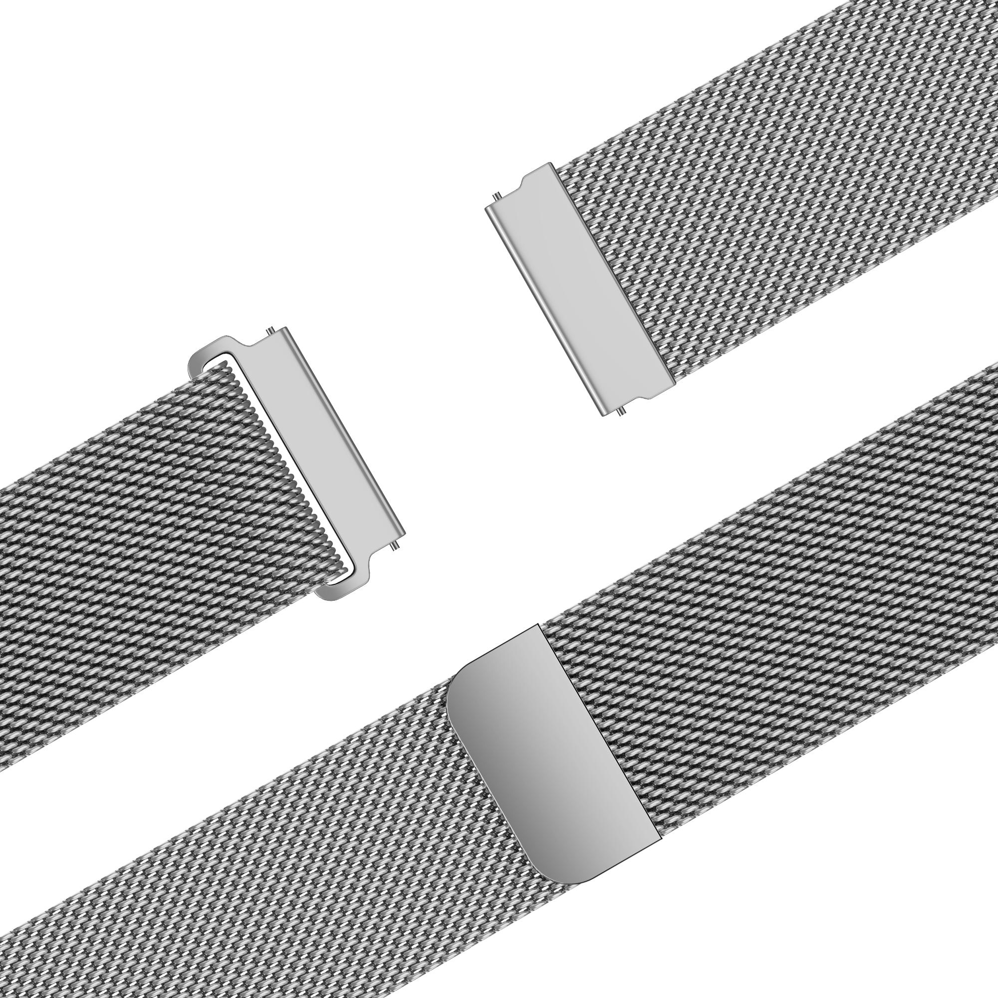 Bandz Xiaomi Mi Watch 'One Push' Milanese Strap (Silver)