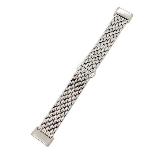 Steel Dragon Strap, silver, laid flat, joined, 45° top view
