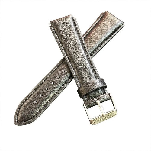 Leather Strap, black, laid flat, joined, 45° top view