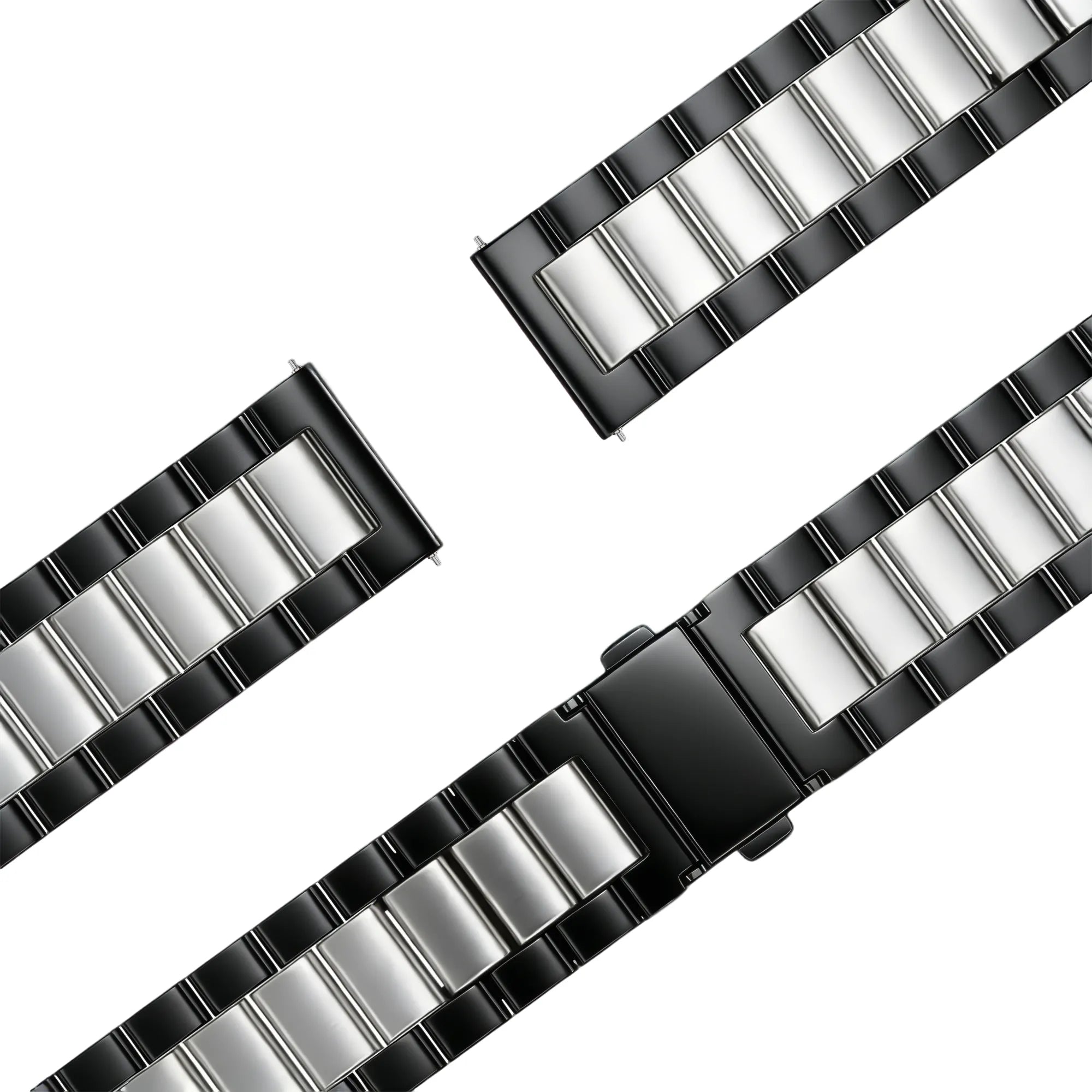 Bandz Bracelet acier 'Classic' Garmin Vivoactive 4 (noir argent)