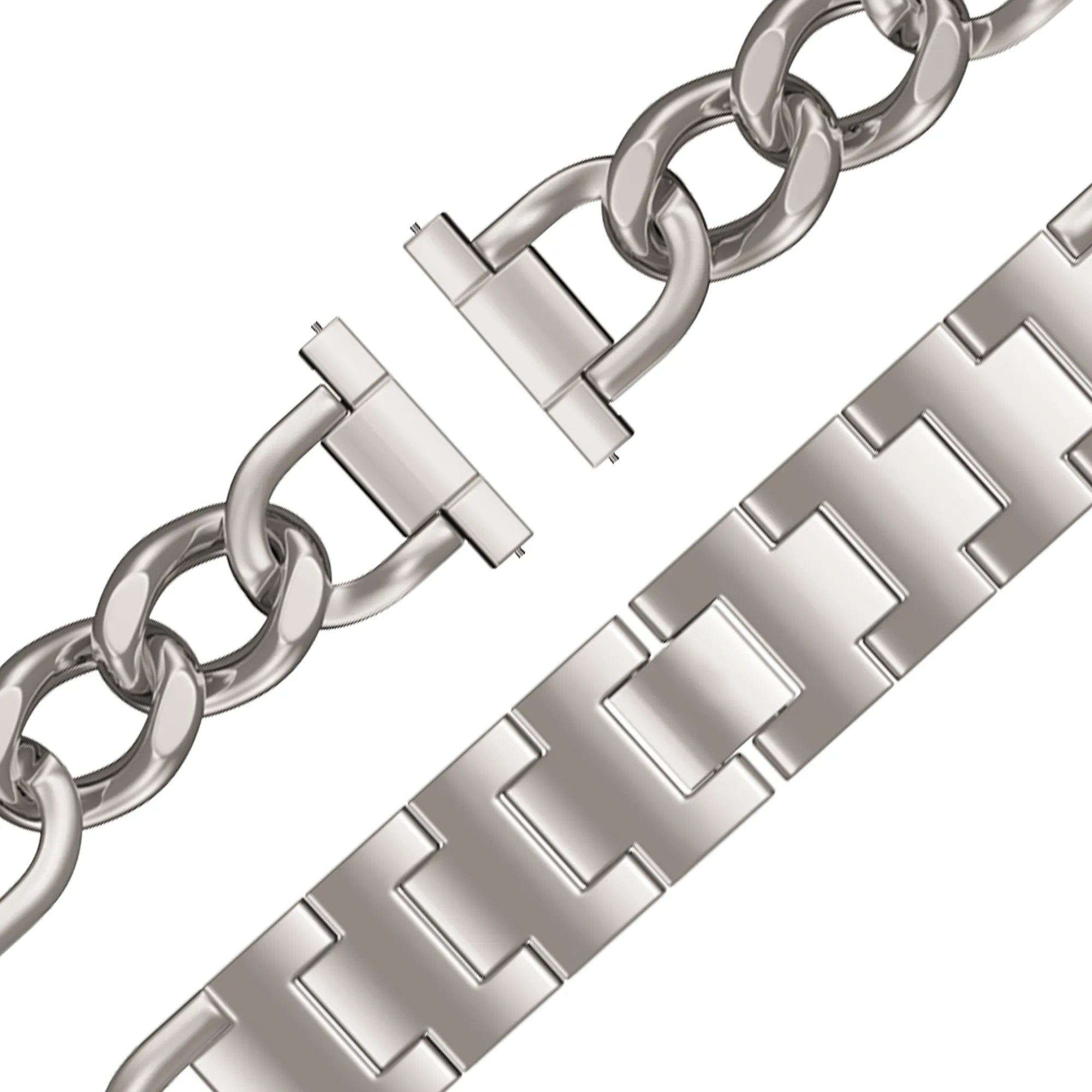Bandz ICE Smart 2.0 Round 1.20 Metal Strap 'Chains' (Starlight)