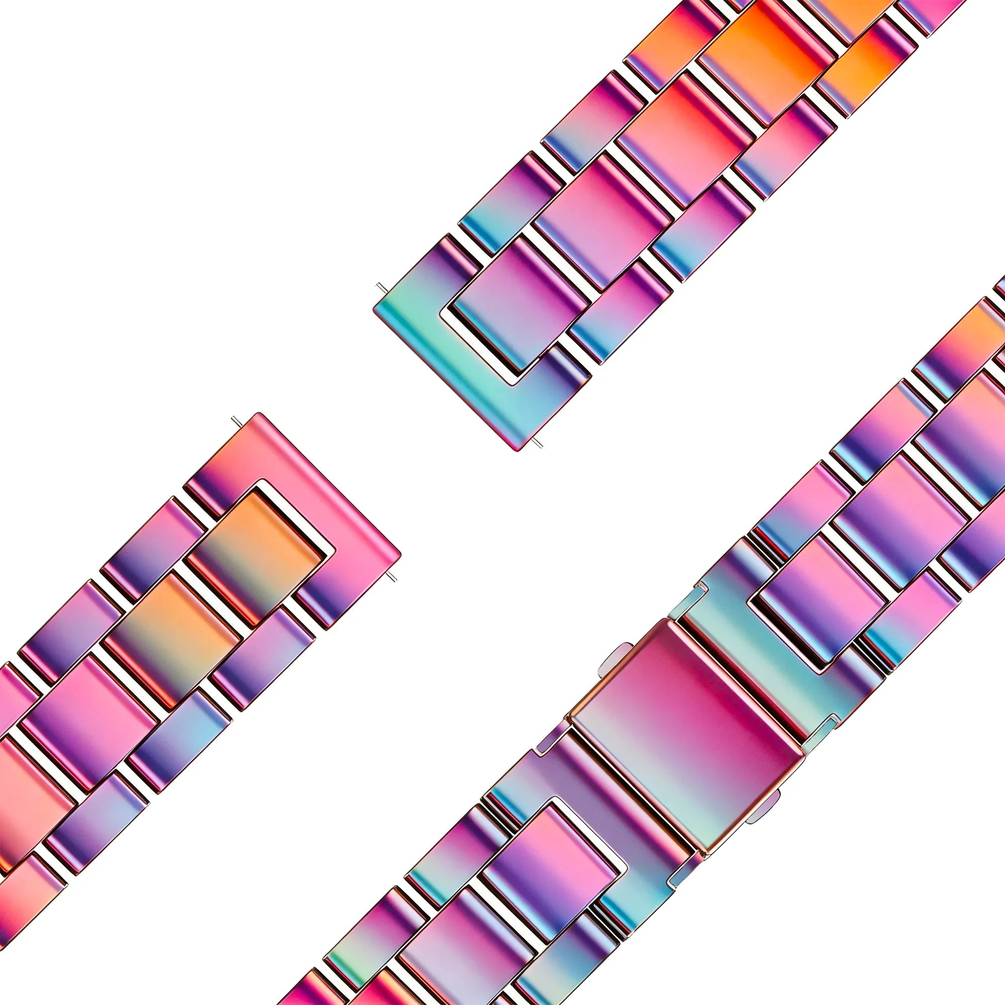 Bandz Bracelet acier 'Classic' Pebble Round 2 - 14mm (arc-en-ciel)
