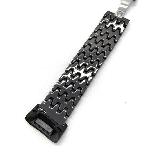 Steel Dragon Strap, black, laid flat, joined, 45° top view