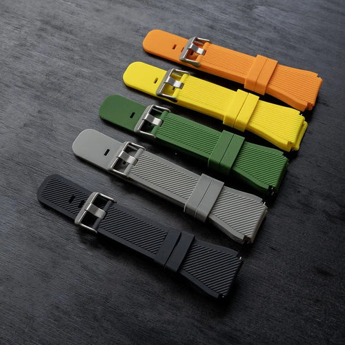 Twill Silicone Strap, black, laid flat, joined, 45° top view