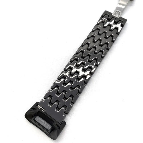 Steel Dragon Strap, black, laid flat, joined, 45° top view