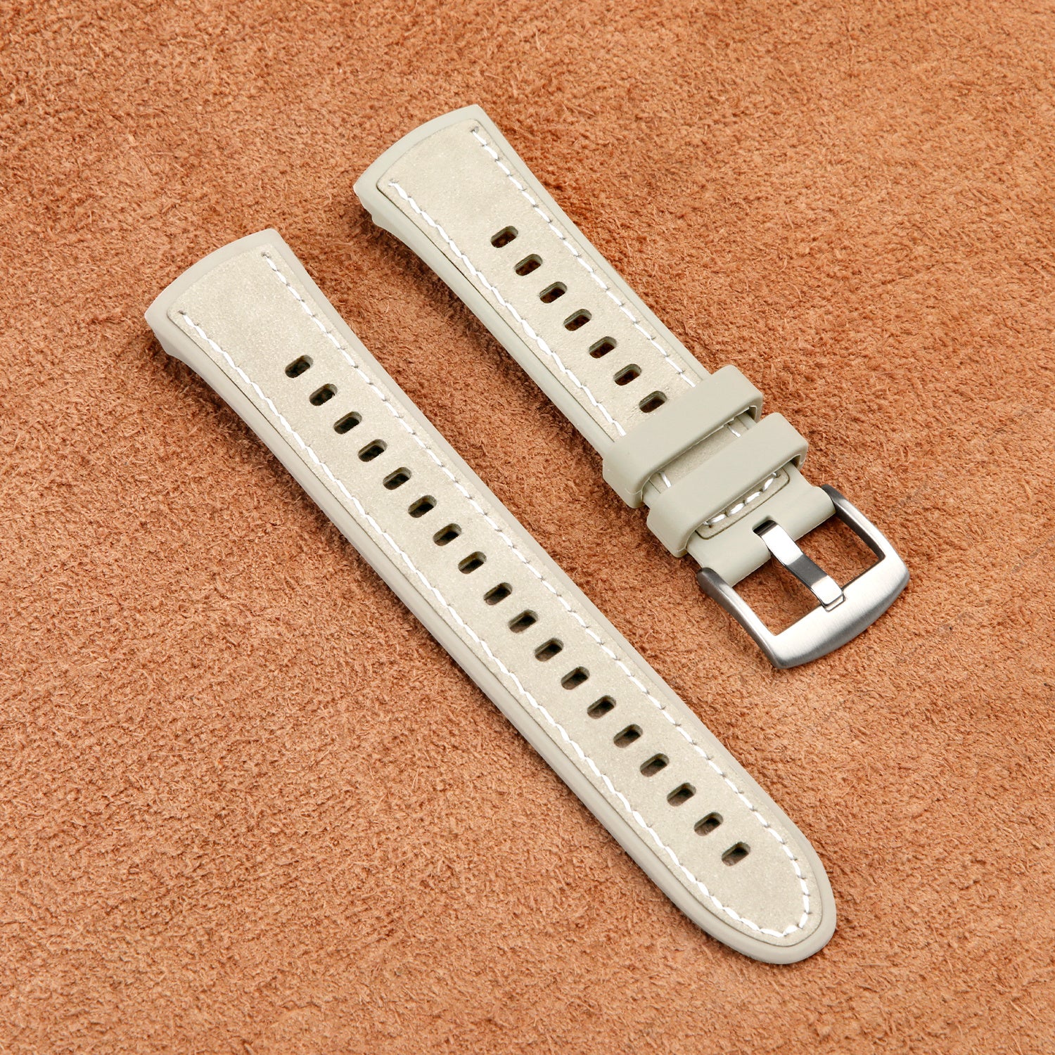 Bracelet cuir hybride ''Perfect Fit' Huawei Watch 5 - 42mm (beige)