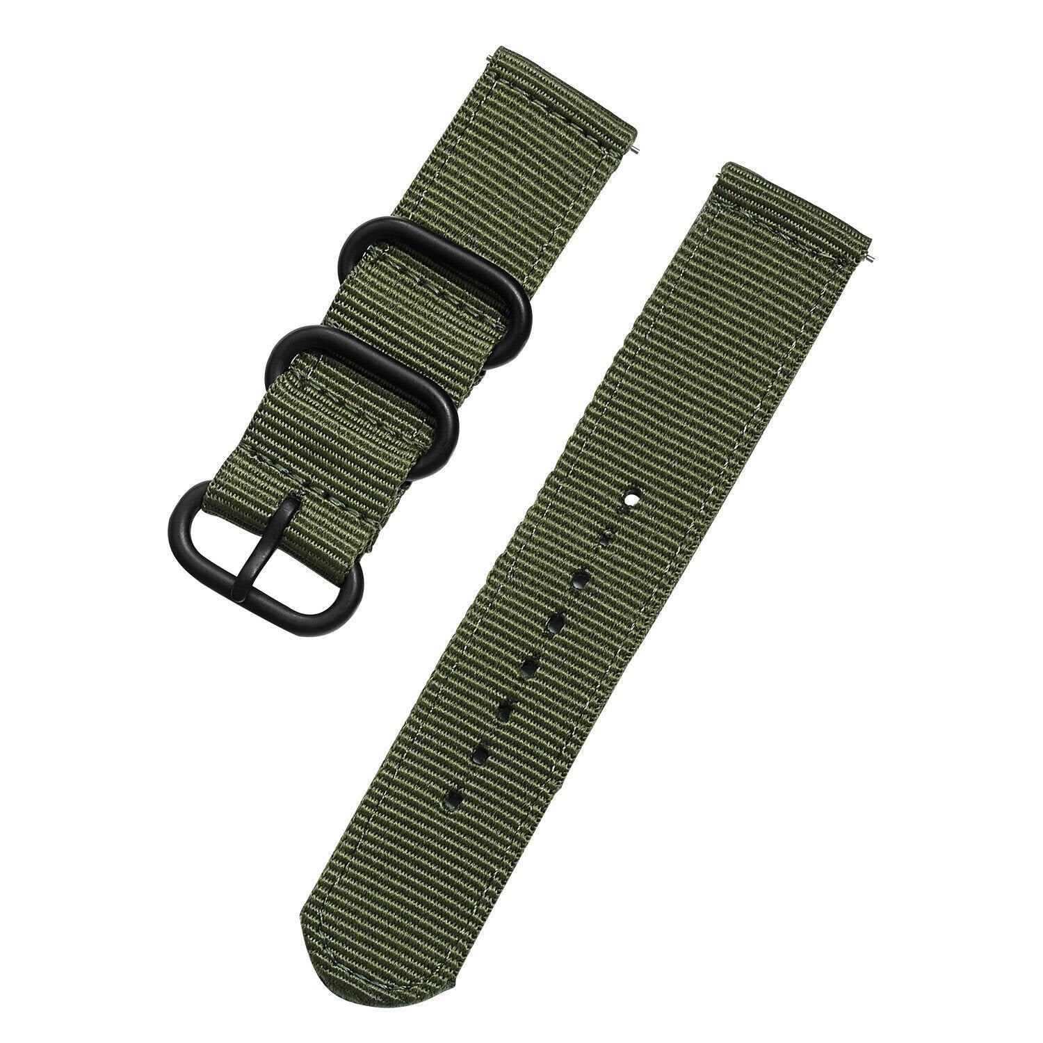 Nylon Buckle Strap, green, laid flat, joined, 45° top view