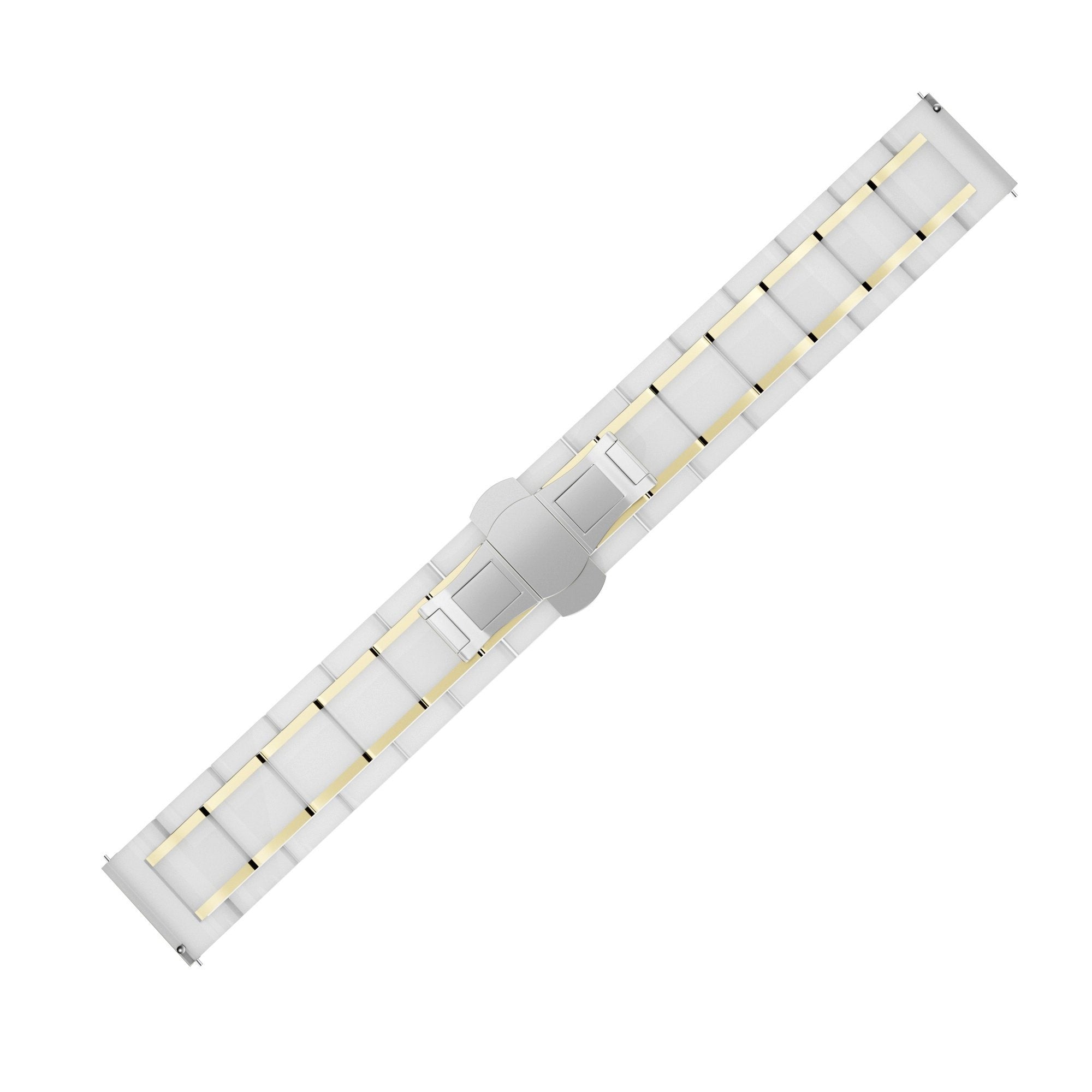Bracelet en céramique avec maillons Samsung Galaxy Watch 6 Classic 47mm (blanc/doré)