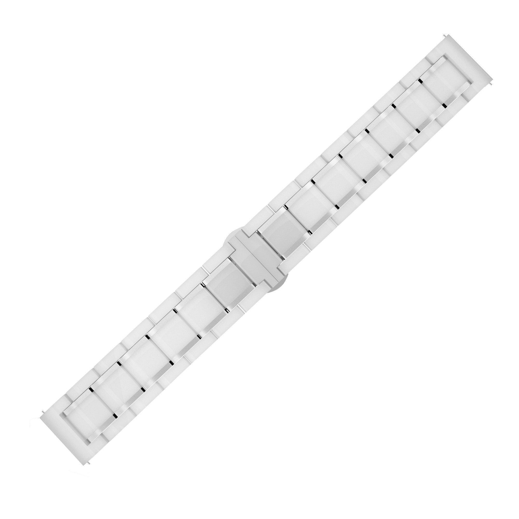 Bracelet en céramique avec maillons Samsung Galaxy Watch 4 - 44mm (blanc/argenté)