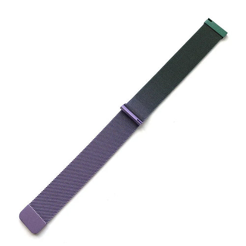 Milanese Strap, purple/green, laid flat, joined, 45° top view