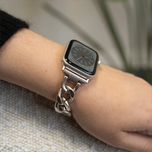Steel Chain Strap, starlight, lifestyle photo
