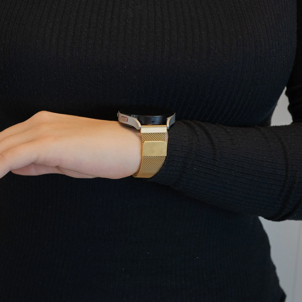 Milanese Loop Strap, gold, lifestyle photo