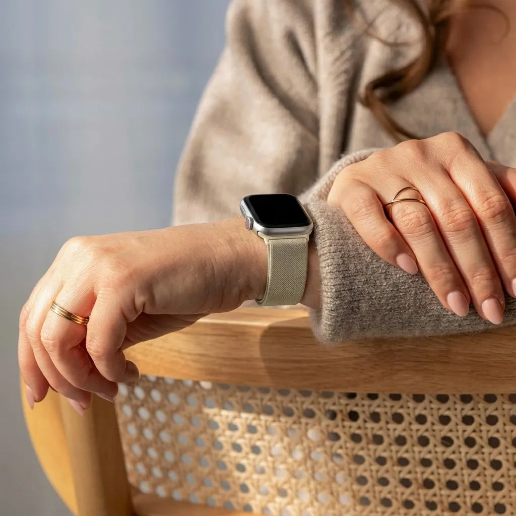 Bracelet élastique Apple Watch (lumière stellaire)
