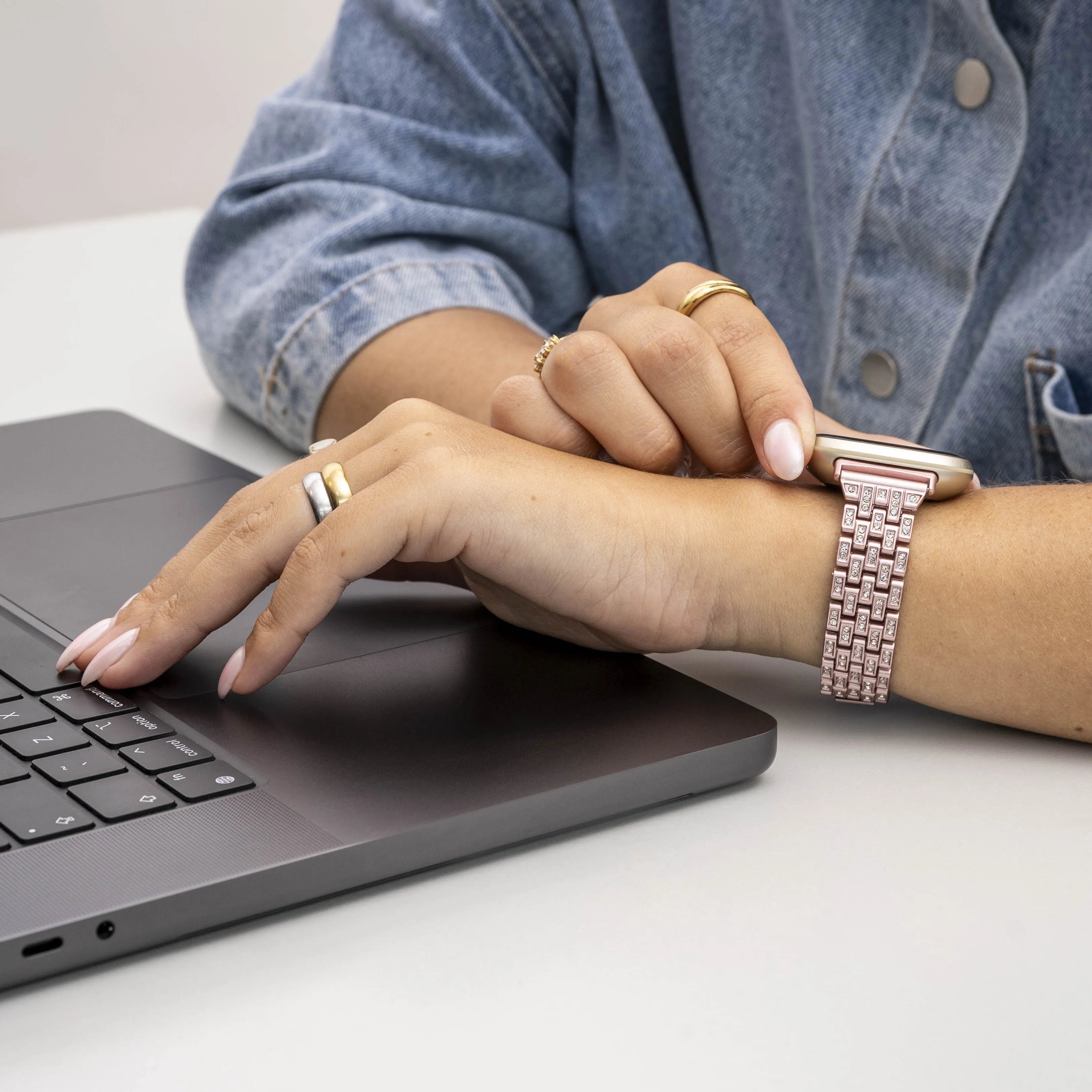 Bracelet Diamant Fitbit Sense (rose)