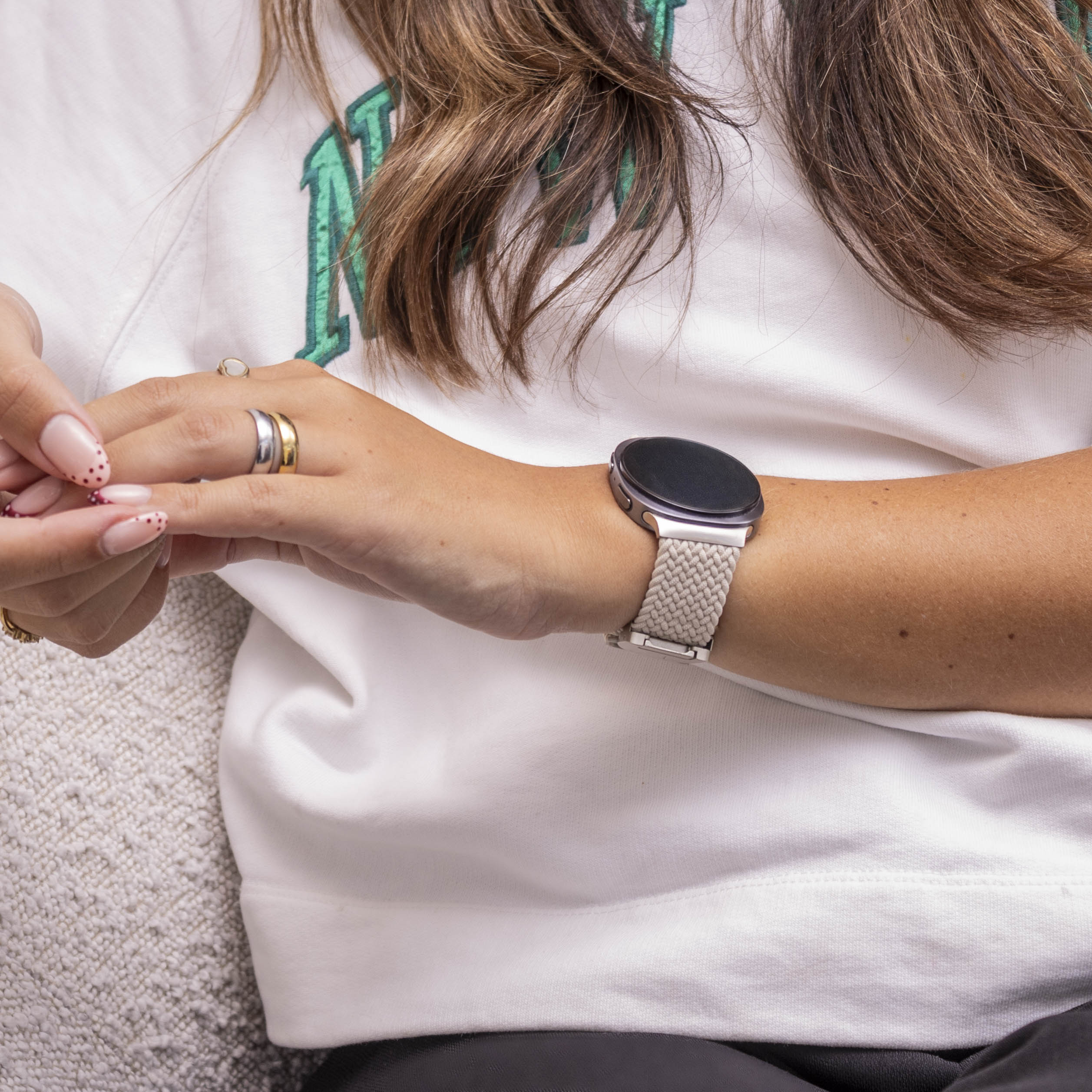 Bracelet tissu avec boucle Samsung Galaxy Watch 8 - 40mm (lumière stellaire)