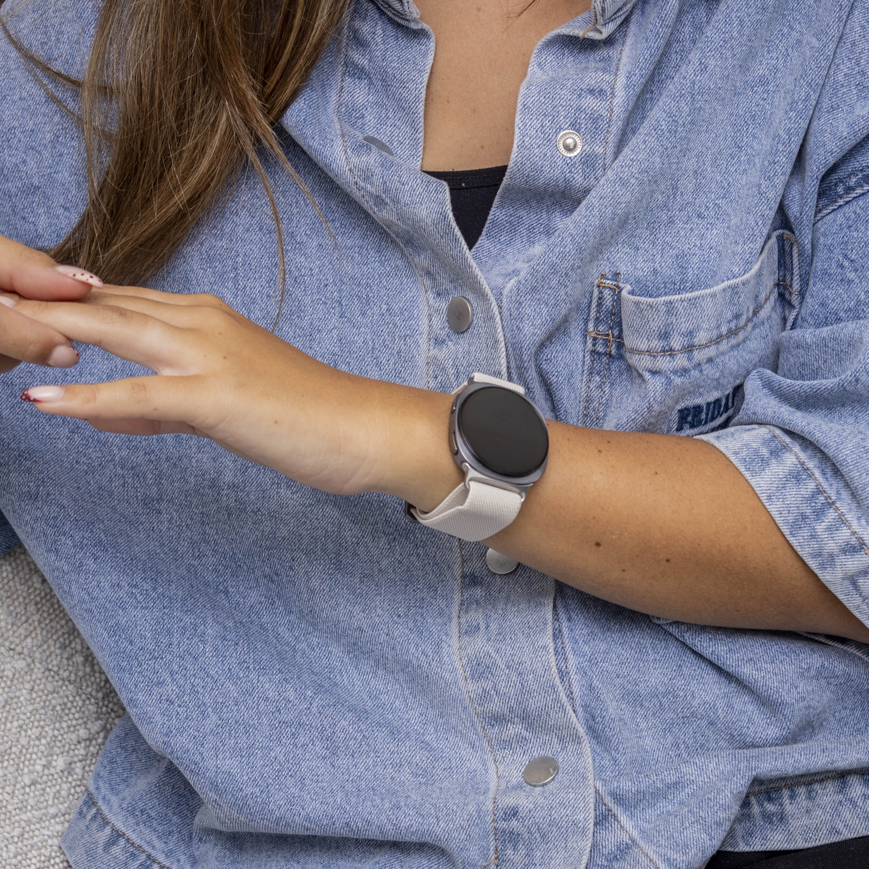 Bracelet elastique Samsung Galaxy Watch 8 - 44mm (lumière stellaire)