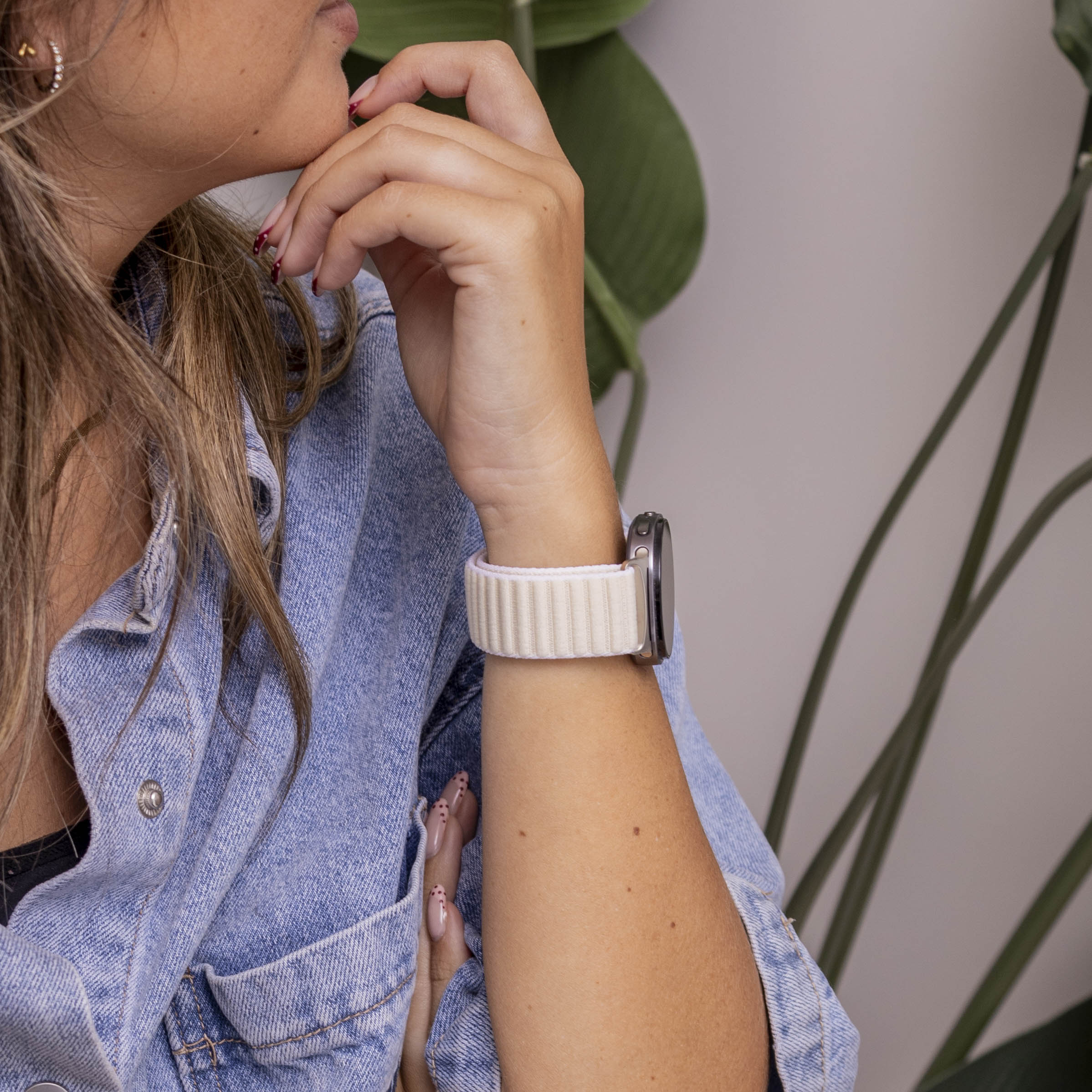Bracelet nylon ondulé Samsung Galaxy Watch 9 - 40mm (lumière stellaire)