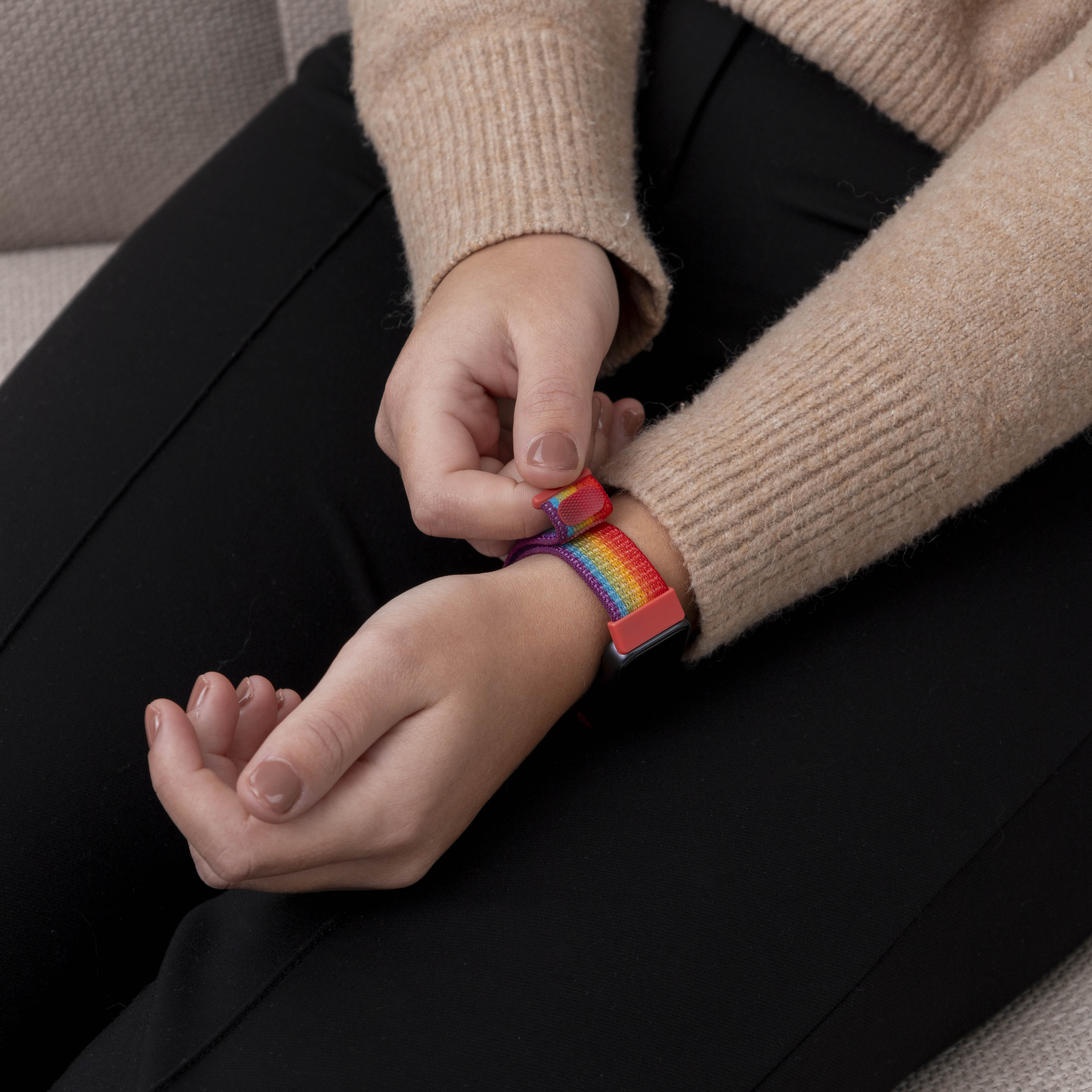 Bracelet nylon Huawei Band 10 (arc-en-ciel)