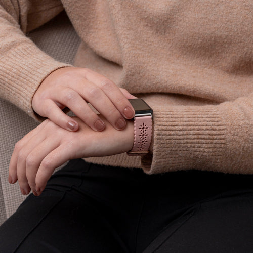 Patterned Silicone Strap, pink, lifestyle photo