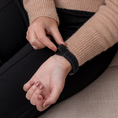 Patterned Silicone Strap, black, lifestyle photo