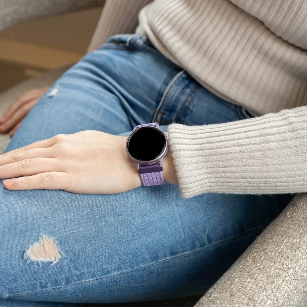 Bandz Bracelet nylon tressé Garmin Forerunner 55 (violet clair)