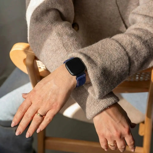 Bracelet nylon tissé Fitbit Sense (bleu)