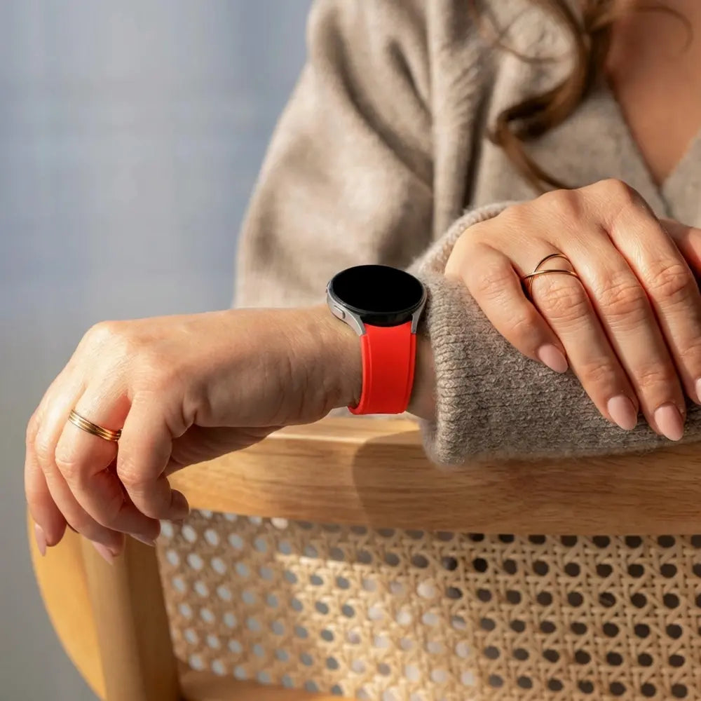 Bracelet silicone connexion parfait Samsung Galaxy Watch 6 Classic 47mm (rouge clair)