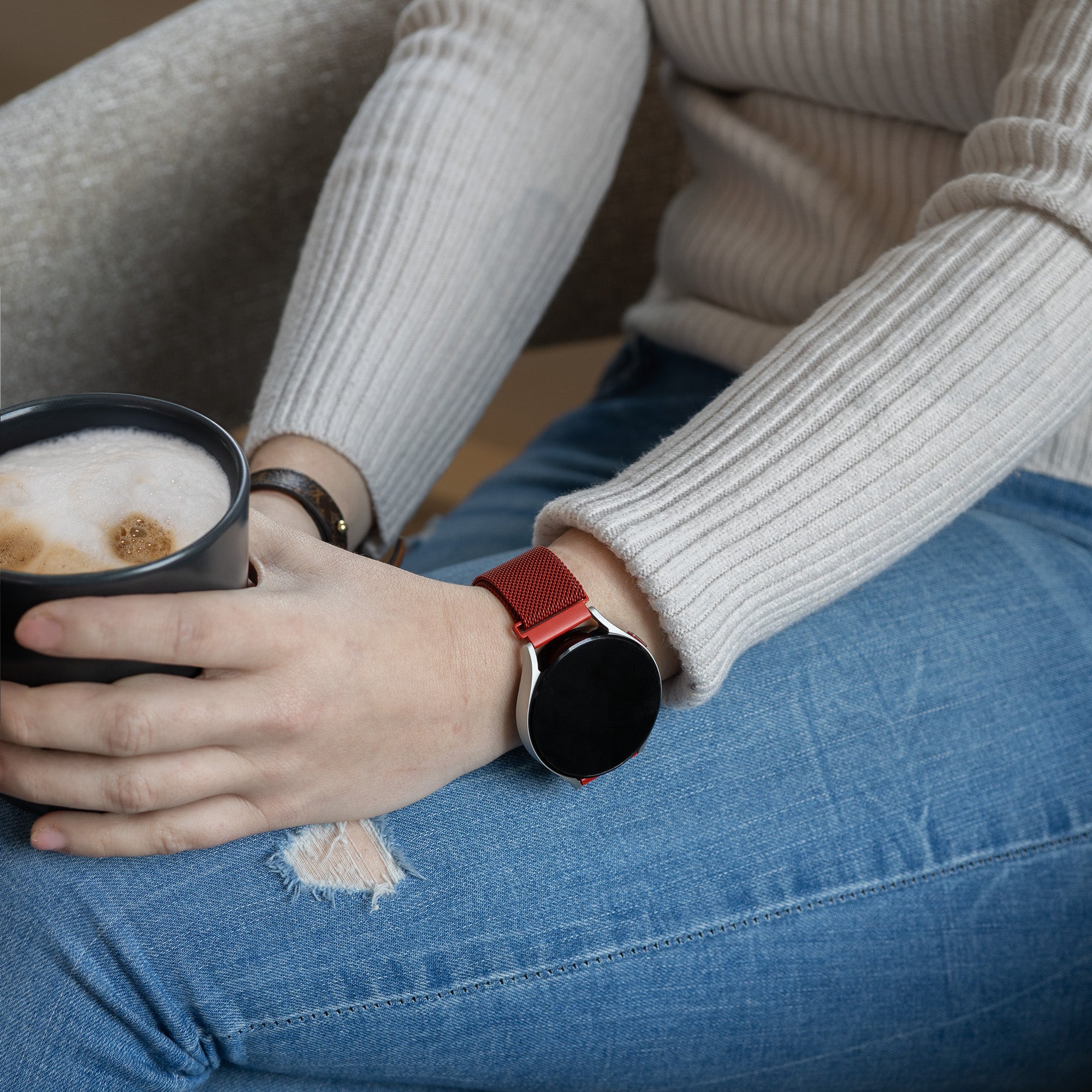 Bracelet Milanais Samsung Galaxy Watch 5 - 44mm (rouge)
