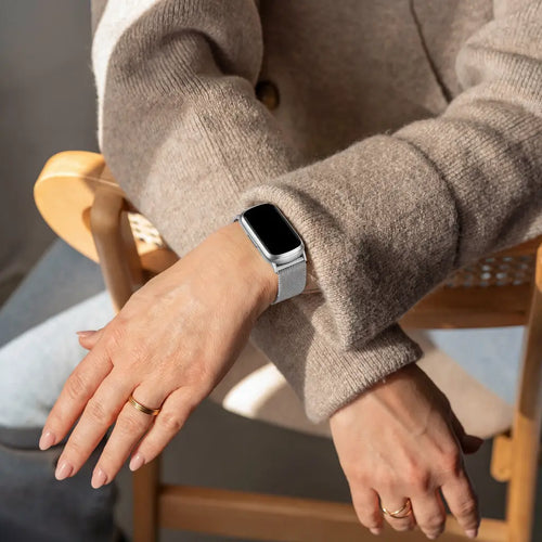 Milanese Strap, silver, lifestyle photo
