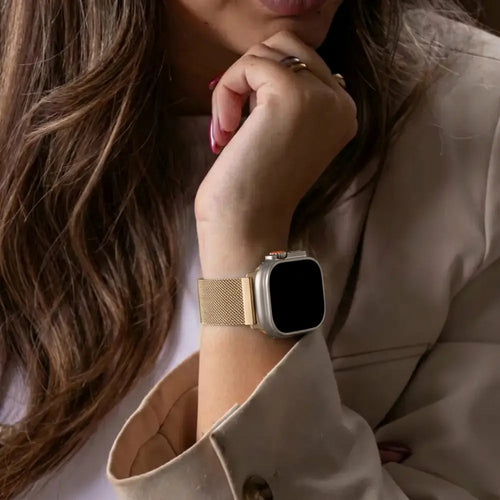 Apple Watch Ultra Milanees bandje (rosé goud)
