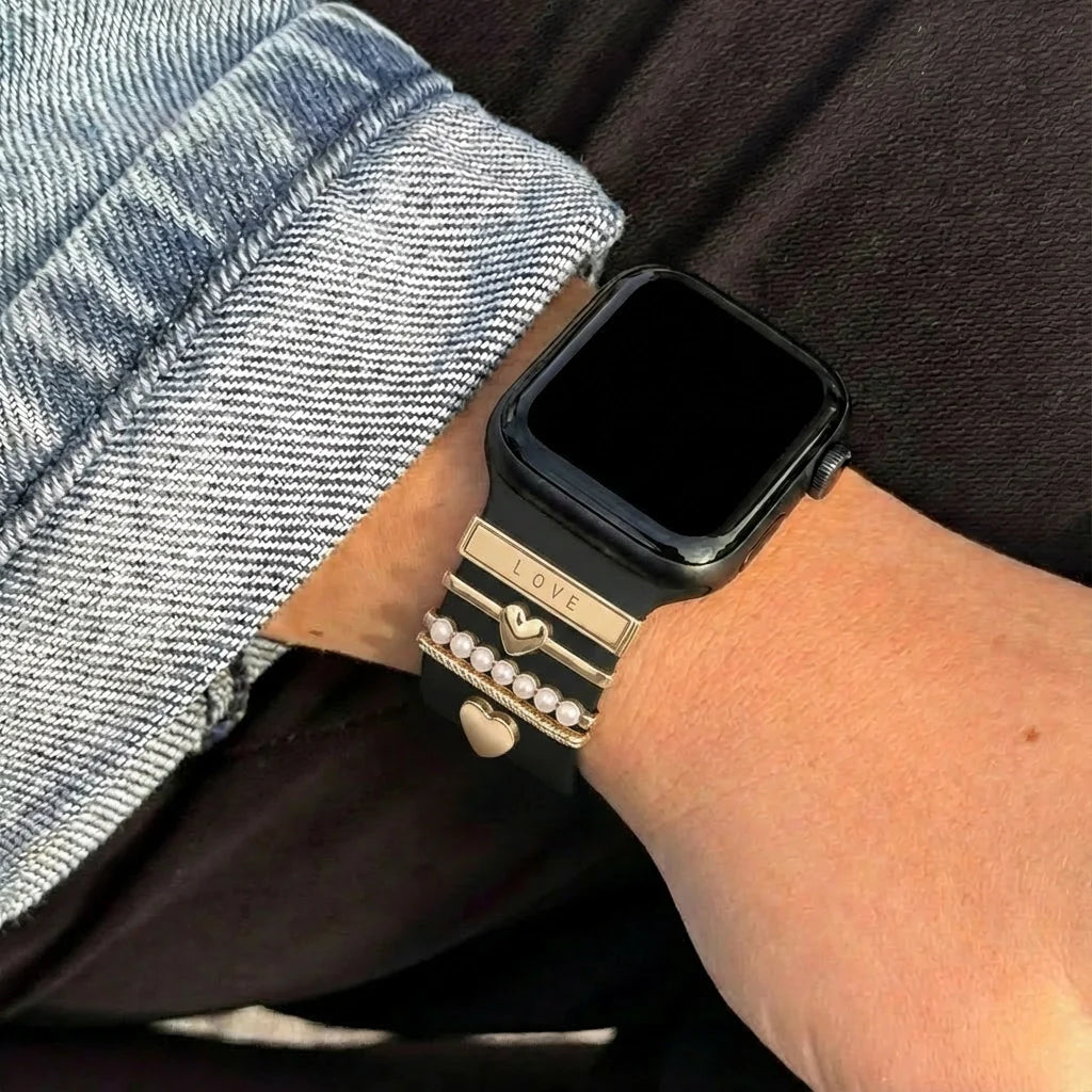 Bracelet smartwatch avec charms - Coeurs (or)