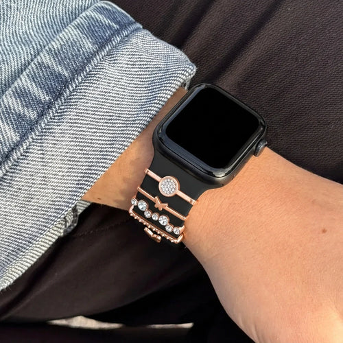 Bracelet smartwatch avec charms - Papillon (or rose)