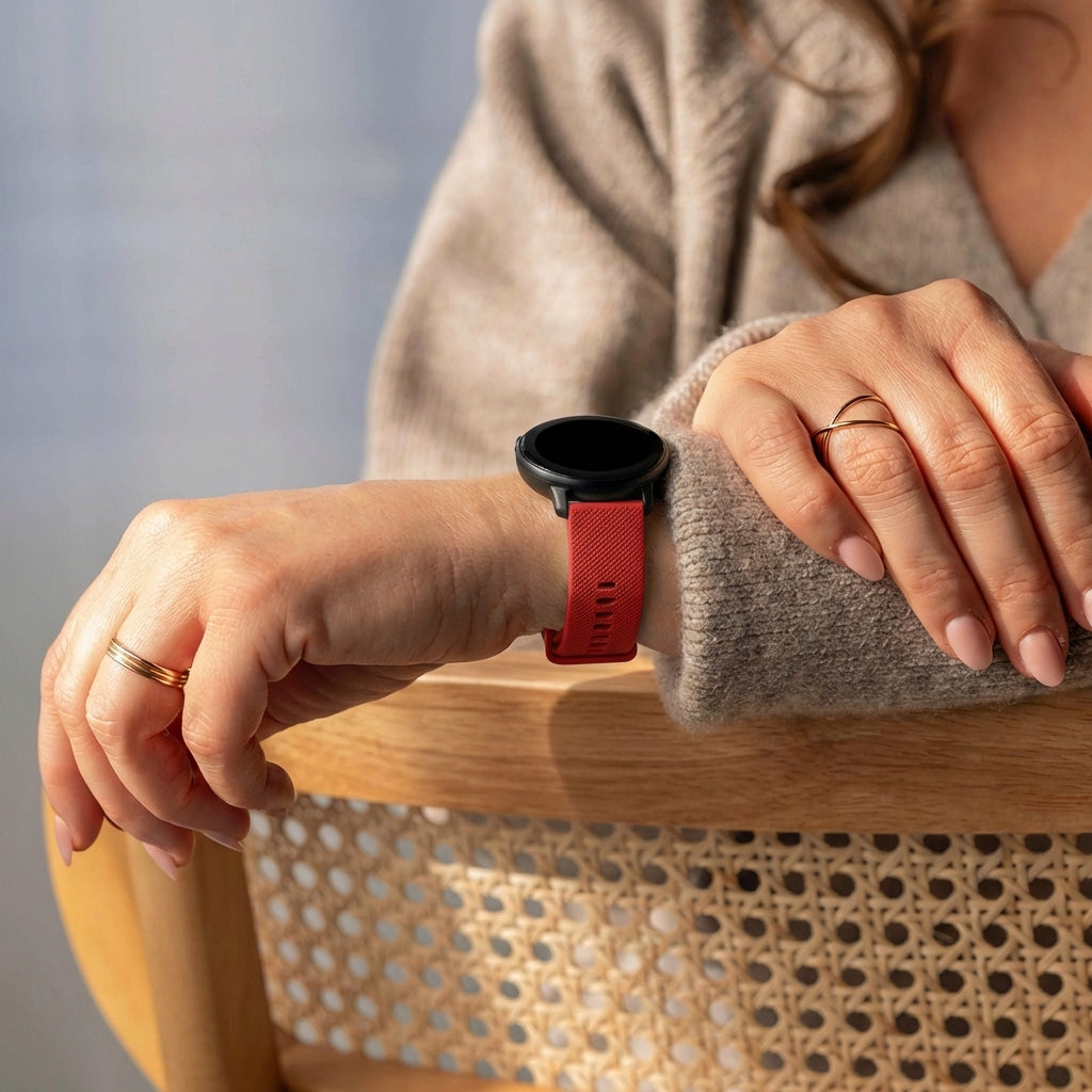 Bracelet silicone Garmin Vivoactive 5 (rouge)