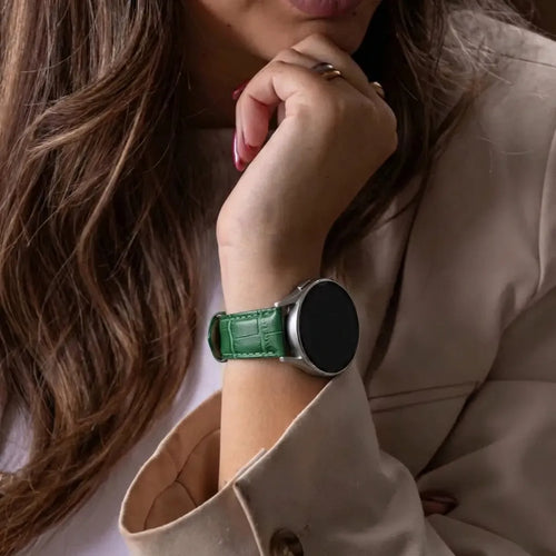 Bracelet cuir crocodile granulé Amazfit Bip U (Pro) (vert)