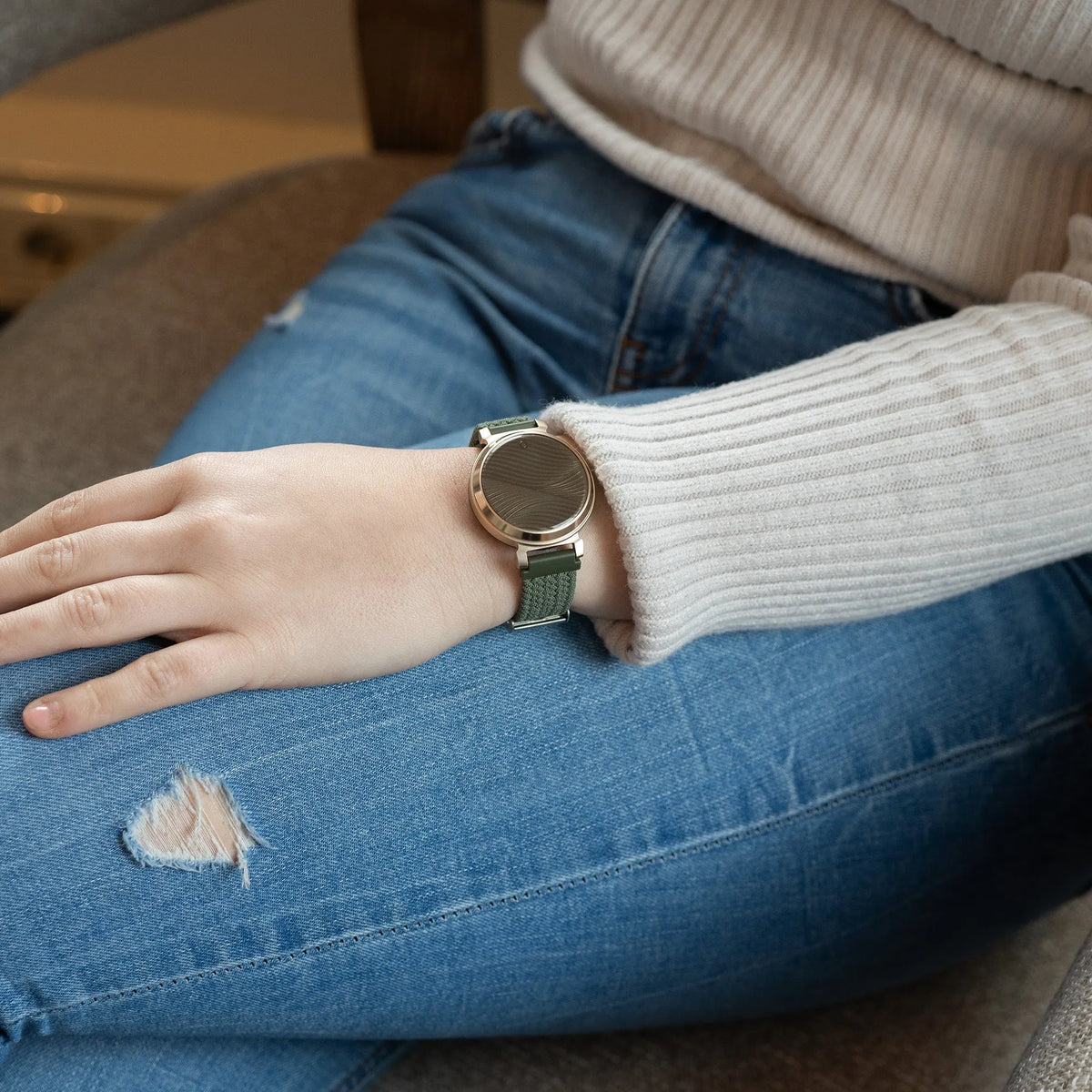 Woven Nylon Strap, green, lifestyle photo