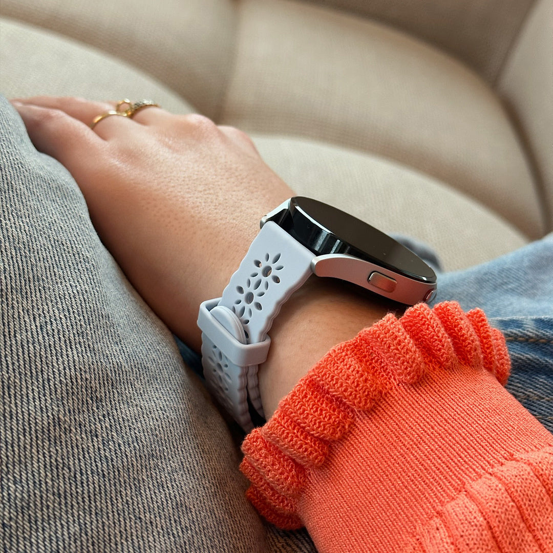 Bracelet de silicone avec relief Amazfit Bip 3 (Pro) (brouillard bleu)
