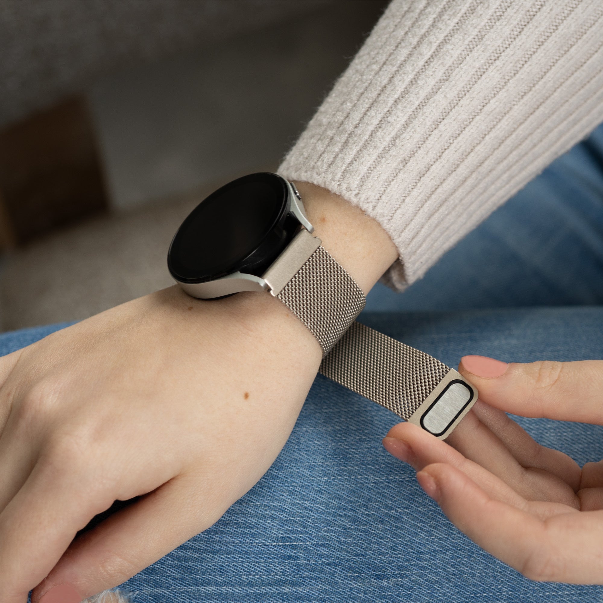 Bracelet Milanais Samsung Galaxy Watch 4 44mm (lumière stellaire)