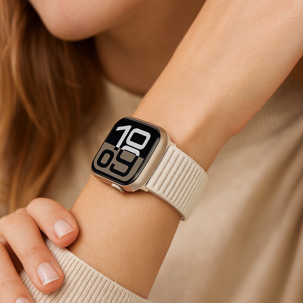 Bracelet nylon ondulé Apple Watch Ultra (lumière stellaire)
