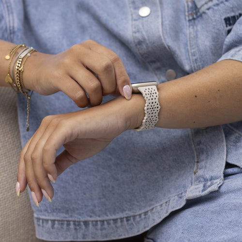 Bracelet silicone avec motif Fitbit Sense (sable rose)