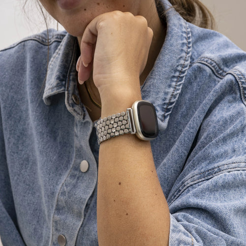 Steel Strap Hexagons, silver, lifestyle photo