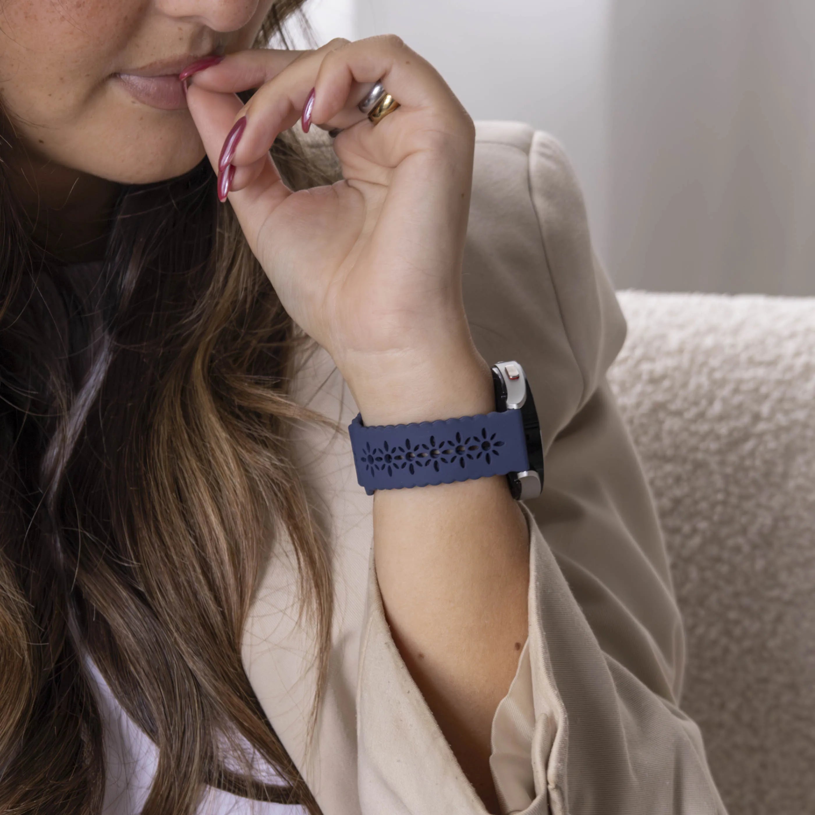 Bracelet silicone avec motif Amazfit GTS 3 (bleu foncé)