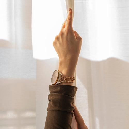 Withings ScanWatch Nova Steel Chain Strap (Rose Gold)