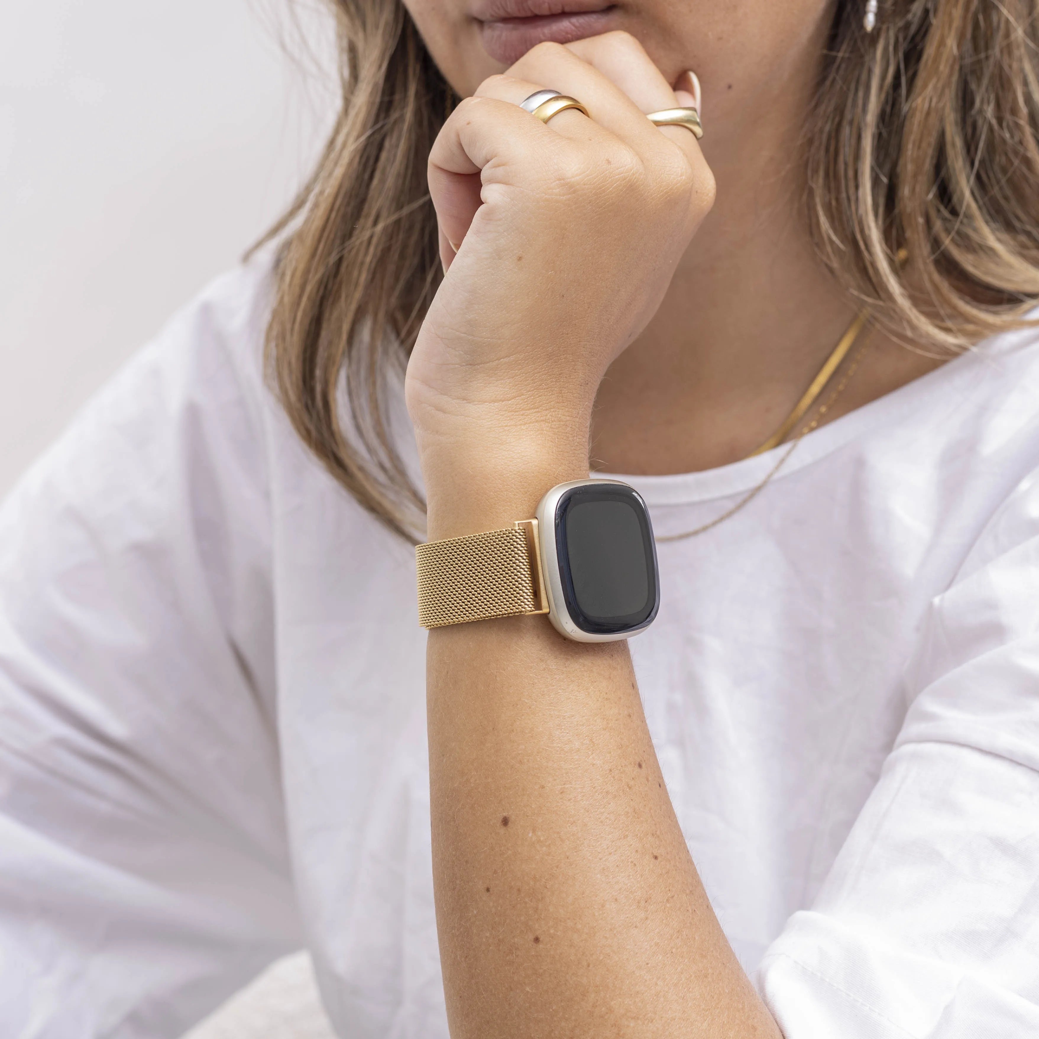 Bracelet Milanais Fitbit Versa 3 (or)