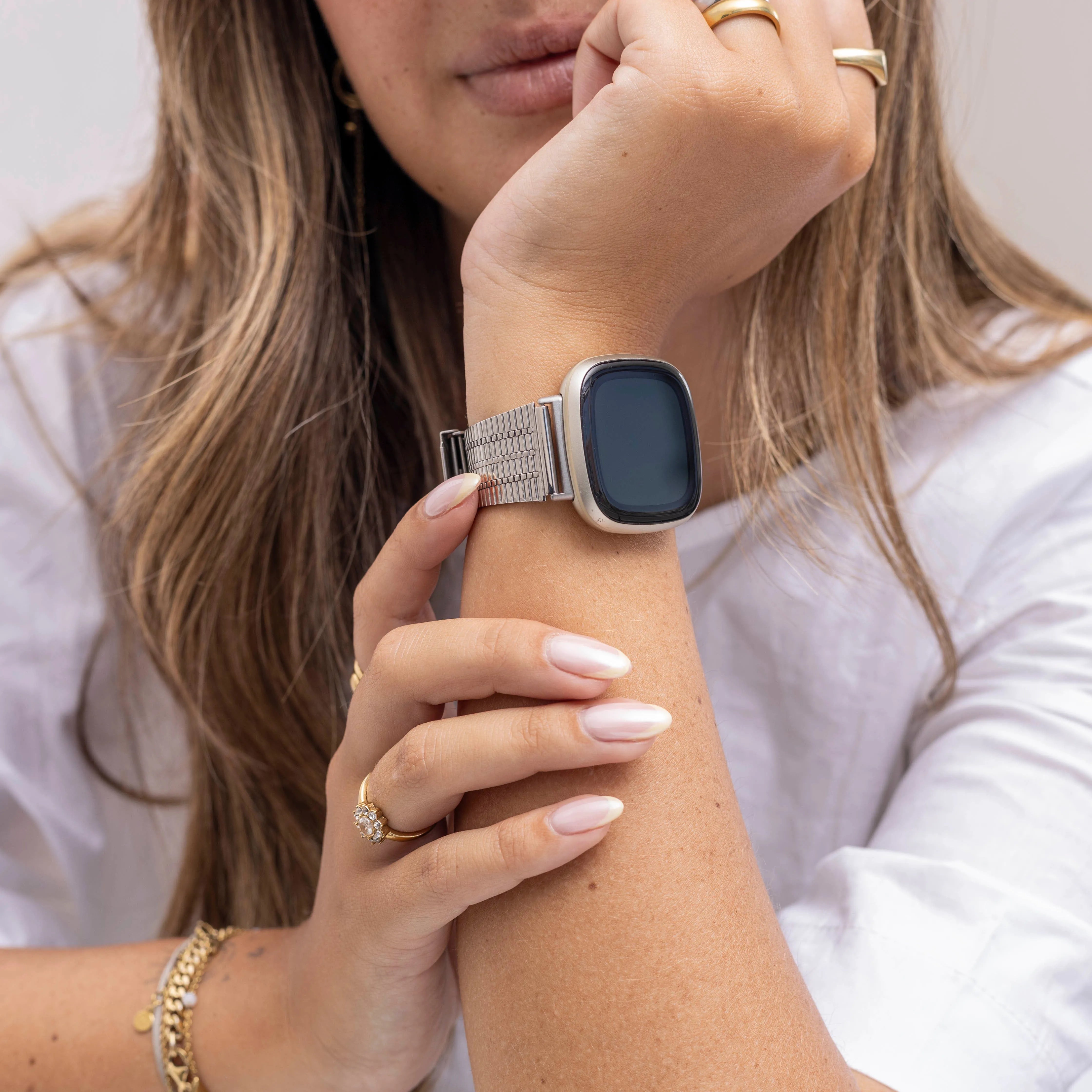 Bracelet acier inoxydable Fitbit Versa 3 (argent)