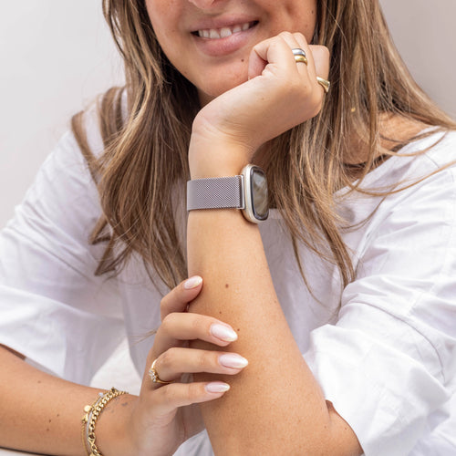 Fitbit Versa 4 Milanese Strap (Silver)