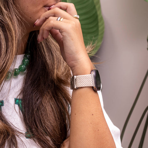 Samsung Galaxy Watch 8 Classic Braided Strap with P-Buckle (Starlight)