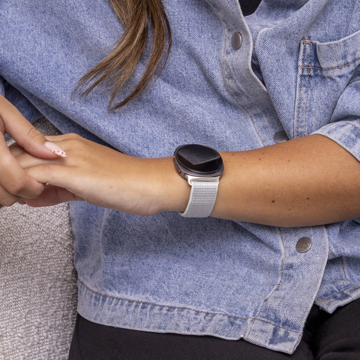 Nylon Strap, light cyan, lifestyle photo