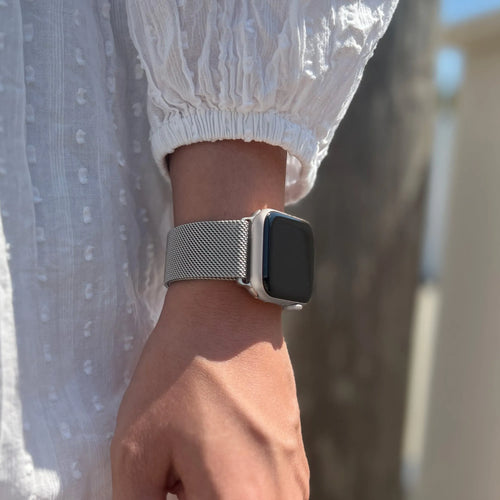 Milanese Strap with Buckle, silver, lifestyle photo