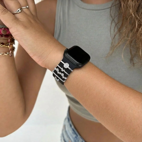 Bracelet smartwatch avec charms - Papillon (argent)